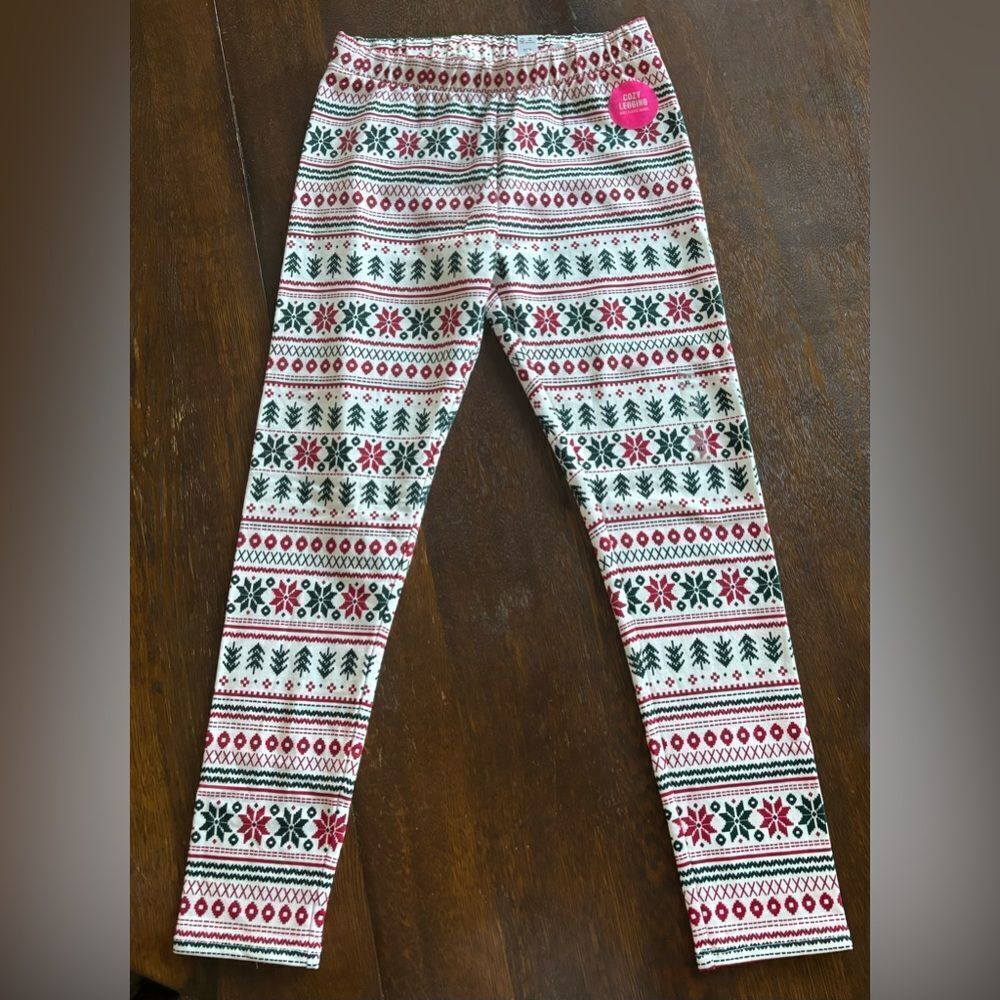 Children’s Place Christmas Fairisle Cozy Leggings, Girls Size 14, NWT